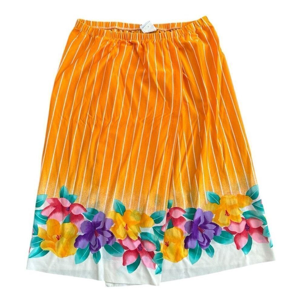 Vintage Floral Fiesta Wrap Skirt Sateen Sz M